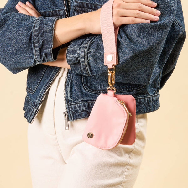 Rose Pink - Duo Pouch Wristlet