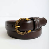 Twisted Buckle Belt Brown
