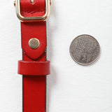 Red Skinny Leather Belt