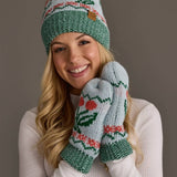 Lt. Blue Cherry Pattern Pom Hat