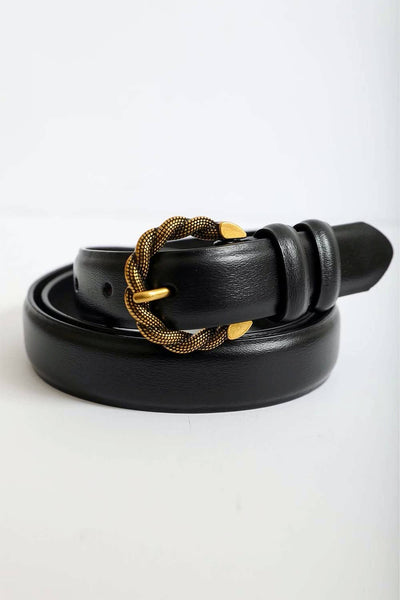 Twisted Buckle Belt Black