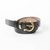 Faux Alligator Skin Leather Belt