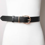 Horseshoe Gold Buckle Belt – Black