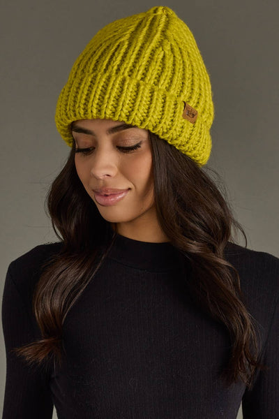 Lime Chunky Knit Beanie