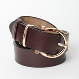 Brown Horseshoe with Gold Buckle Belt