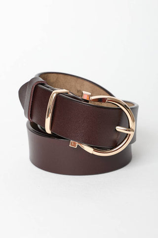 Brown Horseshoe with Gold Buckle Belt