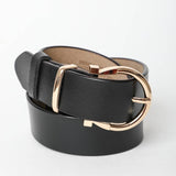 Horseshoe Gold Buckle Belt – Black