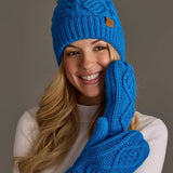 Blue Cable Knit Mittens
