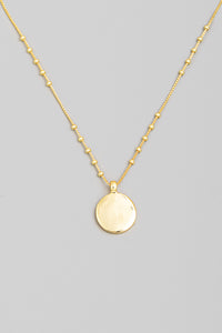 Gold Dipped Coin Pendant Chain Necklace