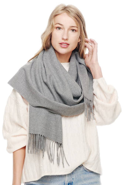 Soft Cashmere Blend Solid Color Fringes Scarf - 8 colors