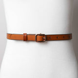 Camel Skinny Leather Belt