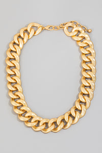 Rough Textured Large Chain Necklace