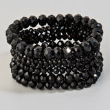 Layered Faceted Beaded Bracelet Set