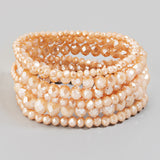Layered Faceted Beaded Bracelet Set