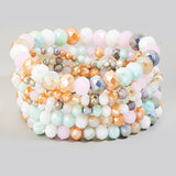 Layered Faceted Beaded Bracelet Set