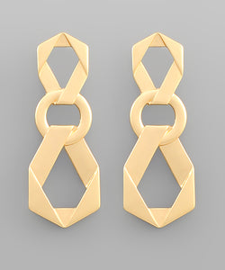 Oval Chain Drop Earrings