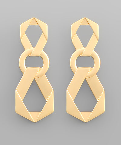 Oval Chain Drop Earrings