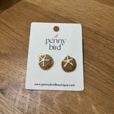Round shell earrings
