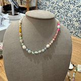 Colorful Bead necklace with pearls