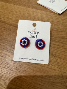 Red, White and blue circle studs