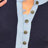 The Odell Denim Trim Sleeveless Dress