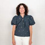 The Marjorie Embroidered Tie Top