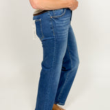 Tummy Control High Rise Crop Straight Denim - Risen Jeans -  B9