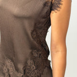 The Oksana Brown Lace Top