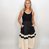 The Lila Contrast Stripe Midi Dress