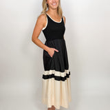The Lila Contrast Stripe Midi Dress
