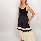The Lila Contrast Stripe Midi Dress