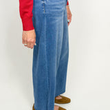 Slim Wide High Rise Crop Super Soft Vervet Jeans - C1