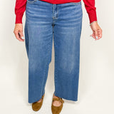 Slim Wide High Rise Crop Super Soft Vervet Jeans - C1