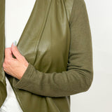 The Channing Faux Leather Draped Jacket