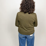 The Channing Faux Leather Draped Jacket