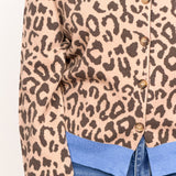 The Fawn Leopard Contrast Cardigan