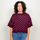 The Arden Short Sleeve Polka Dot Sweater