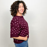 The Arden Short Sleeve Polka Dot Sweater