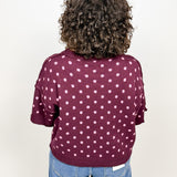 The Arden Short Sleeve Polka Dot Sweater