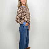 The Fawn Leopard Contrast Cardigan