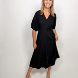 The Sofia Solid Midi Dress