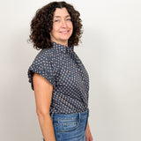 The Nyla Navy Print Blouse