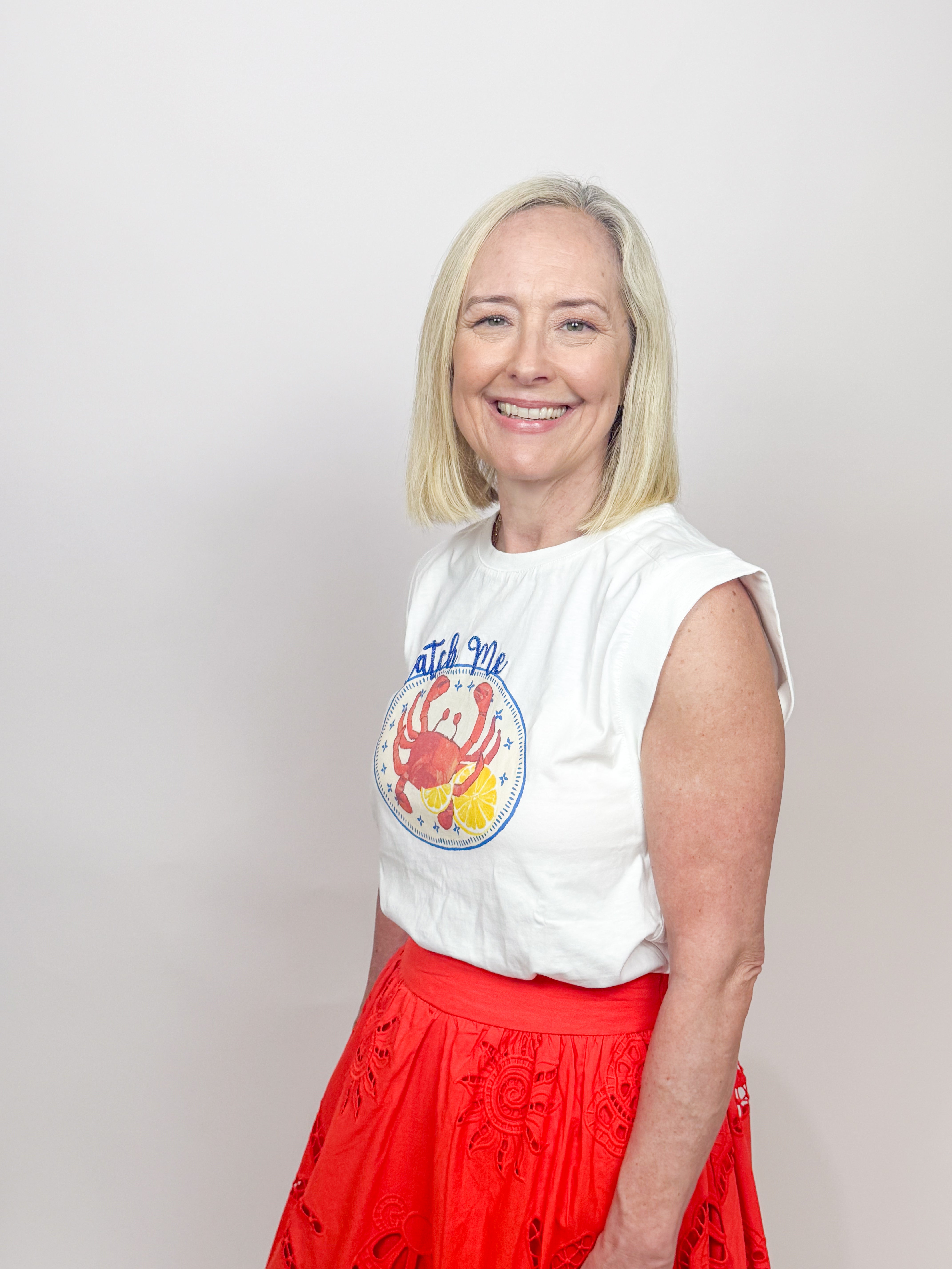 Crab Embroidered Graphic Top