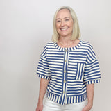 The Eleanor Navy Striped Top