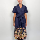 The Soledad Floral Trim Midi Dress