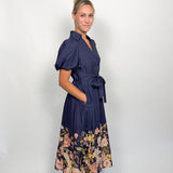 The Soledad Floral Trim Midi Dress