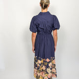 The Soledad Floral Trim Midi Dress
