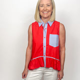 The Quinn Red Peplum Sleeveless Top