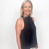The Graycen Gold Ring Accent Halter Top
