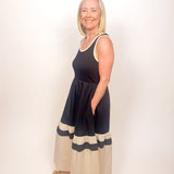 The Lila Contrast Stripe Midi Dress